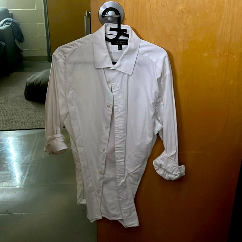 Banana Republic Athletic Fit Wrinkle Resistant Dress Shirt White